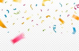 Confetti elements falling on trasparent background. vector