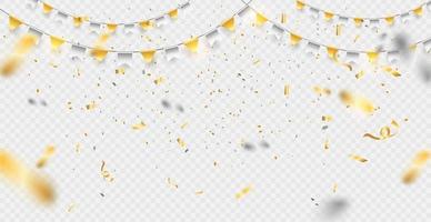 Confetti elements falling on trasparent background. vector