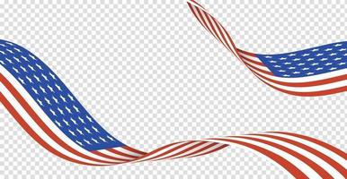 4th of July background design with realistic flag elements. EPS10 vector illustration.