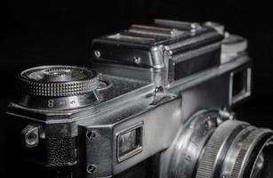 Black and white vintage camera close-up photo