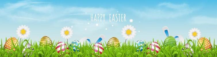 Happy Easter day background with lovely elements. EPS10 vector illustration.