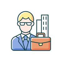 White collar worker RGB color icon vector