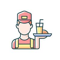 Working man RGB color icon vector