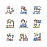 Social class RGB color icons set vector