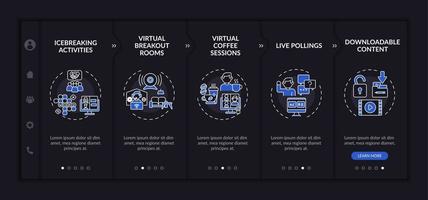 Online meeting success onboarding vector template