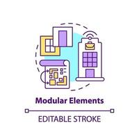 icono de concepto de elementos modulares vector