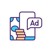 Paid advertising RGB color icon vector