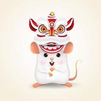 Rat character with chinese costume. Happy Chinese New Year. vector