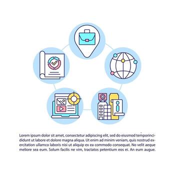 Firmographic data concept line icons with text vector