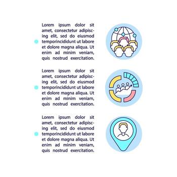 Demographic data concept line icons with text vector