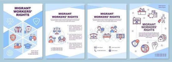 Migrant workers rights brochure template vector