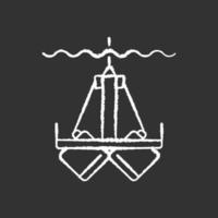 Sediment sampling chalk white icon on black background vector
