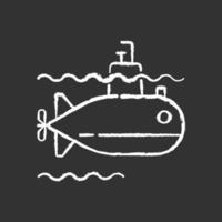 Submarine chalk white icon on black background vector