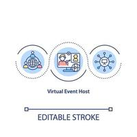 Virtual event host concept icon vector