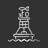 Weather buoy chalk white icon on black background vector