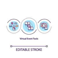 Virtual event tools concept icon vector