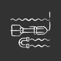 Marine magnetometer chalk white icon on black background vector