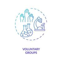 icono de concepto de grupos voluntarios vector