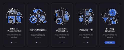 User behaviour analytics onboarding vector template