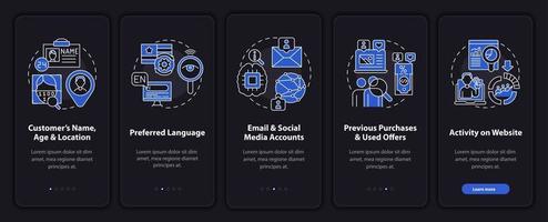 Smart content analytics criteria onboarding vector template