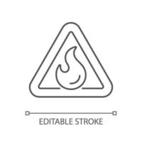 Flammable linear icon vector