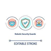 Robotic security guards concept icon vector