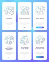 Virus mutations onboarding mobile app page screen with concepts vector
