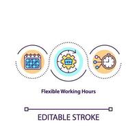 Flexible working hours concept icon vector