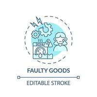 Faulty goods concept icon vector