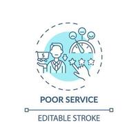 Poor service concept icon vector