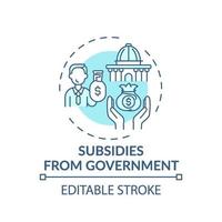 Government subsidies concept icon vector