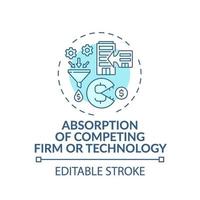 Competing firm and technology absorption concept icon vector