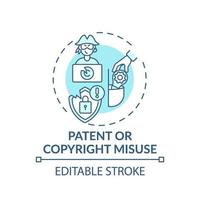 Patent and copyright misuse concept icon vector