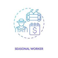 Seasonal worker blue gradient concept icon vector