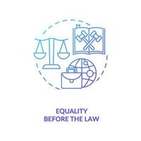 igualdad ante la ley icono azul degradado concepto vector