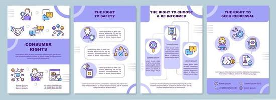 Consumer rights brochure template vector