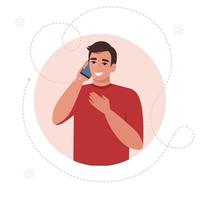 hombre hablando por telefono vector