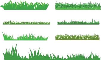 Green grass set. Flat design vector