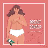 Breast cancer awareness month banner vector