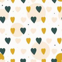 Hearts light seamless pattern in hand drawn style in trend 2021 colors vector