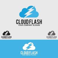 conjunto de plantillas de diseño de vector de logotipo de flash de nube