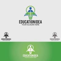 Conjunto de plantillas vectoriales de diseño de logotipo de idea de educación vector