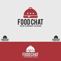 Conjunto de plantillas de diseño de vector de logotipo de chat de comida