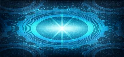 Dark Blue Circuit Microchip on Technology Background vector