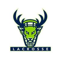 deer buck or stag head lacrosse stick vector