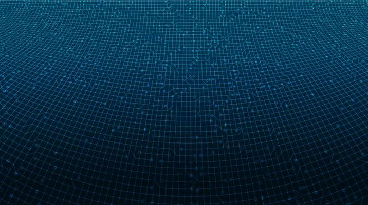Digital Line Circuit Microchip on Technology Background