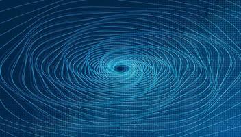 Digital Teleport Warp Spiral Technology on Blue Background vector