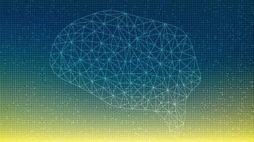 tecnología del cerebro en el circuito de fondo de microchip vector