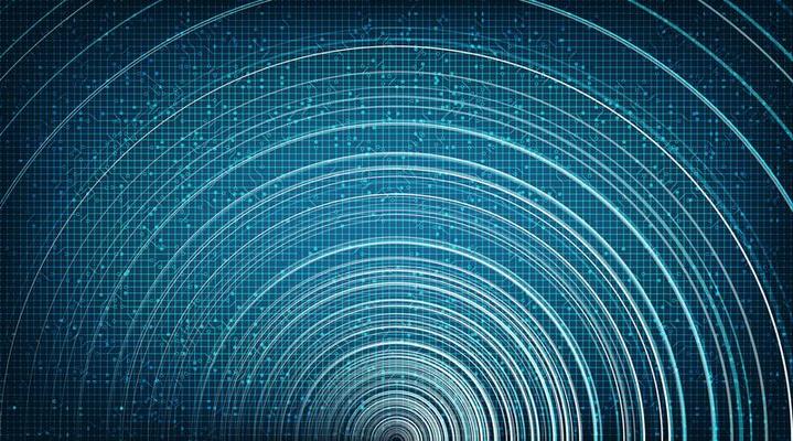 Modern Circle Blue Digital Sound Wave, technology and earthquake wave concept
