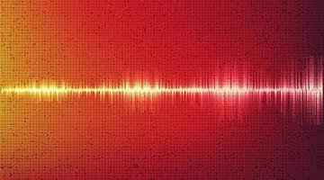 Abstract Red Digital Sound Wave and earthquake wave concept vector